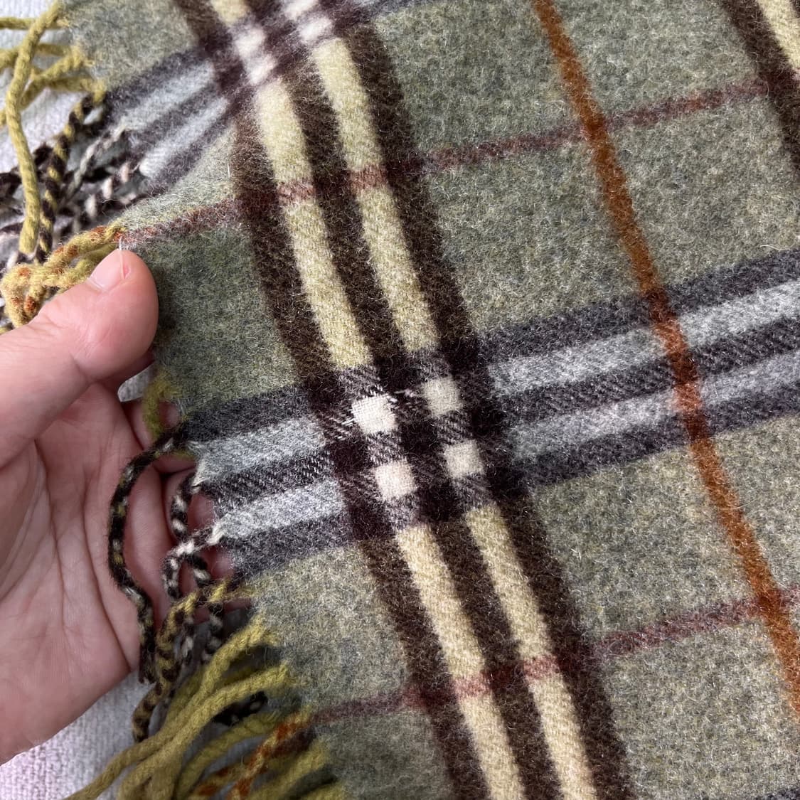 버버리 노바체크 램스울 그린 머플러  상품이미지4