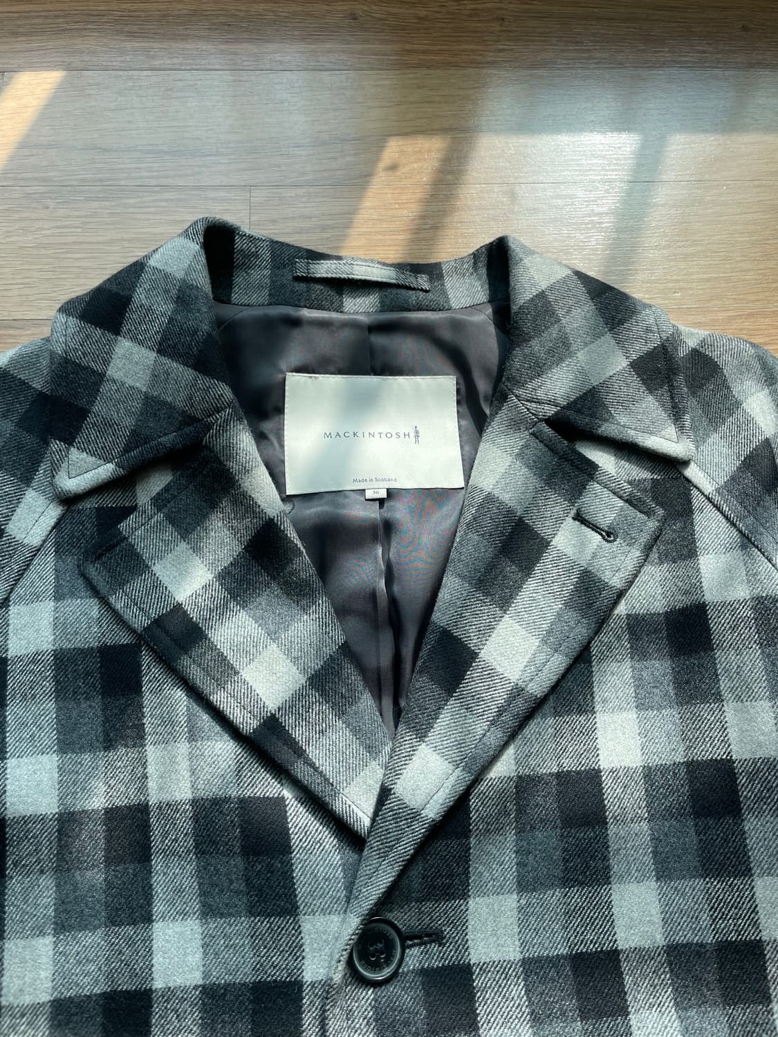 MACKINTOSH 매킨토시 체크 코트 블랙 그레이 차콜 폴로 버버리 상품이미지2