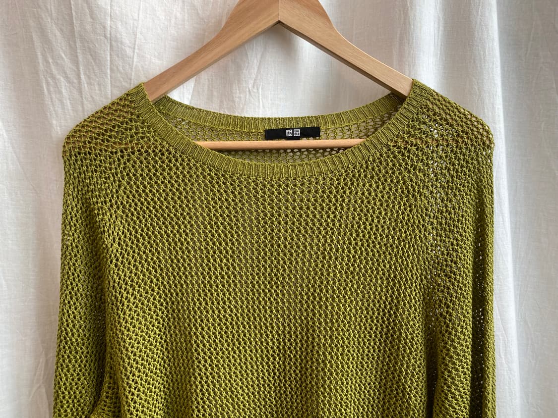 UNIQLO 그린 린넨혼방 니트(L) 상품이미지4