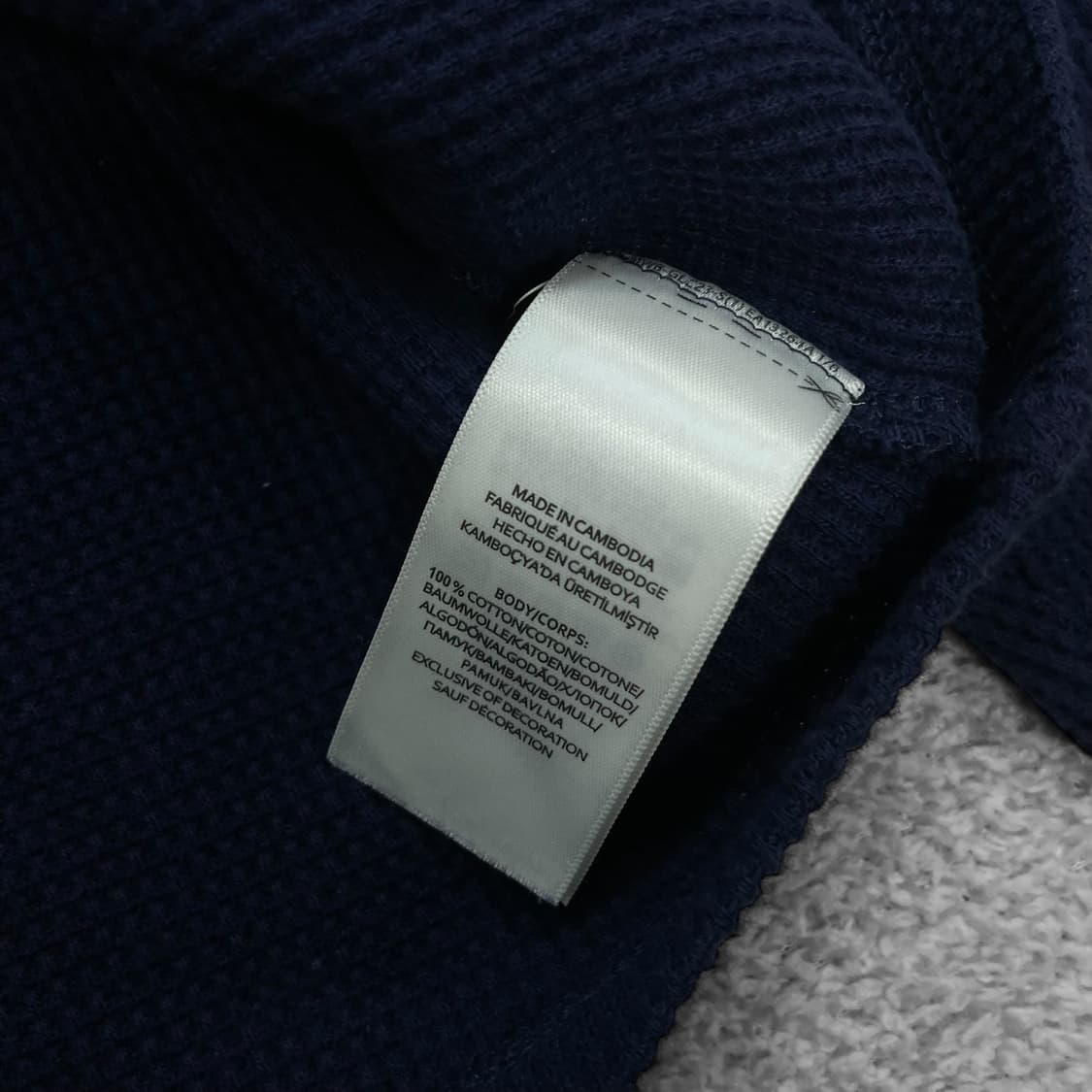 폴로 랄프로렌 포니 로고 와플 후드티 네이비 상품이미지4