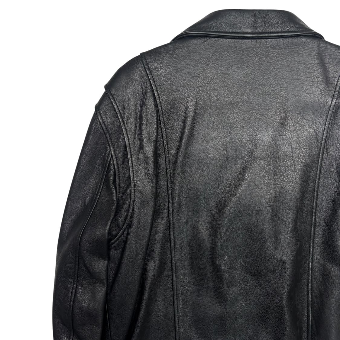 유니폼 브릿지 블랙 비대칭 레더 자켓 L 상품이미지5