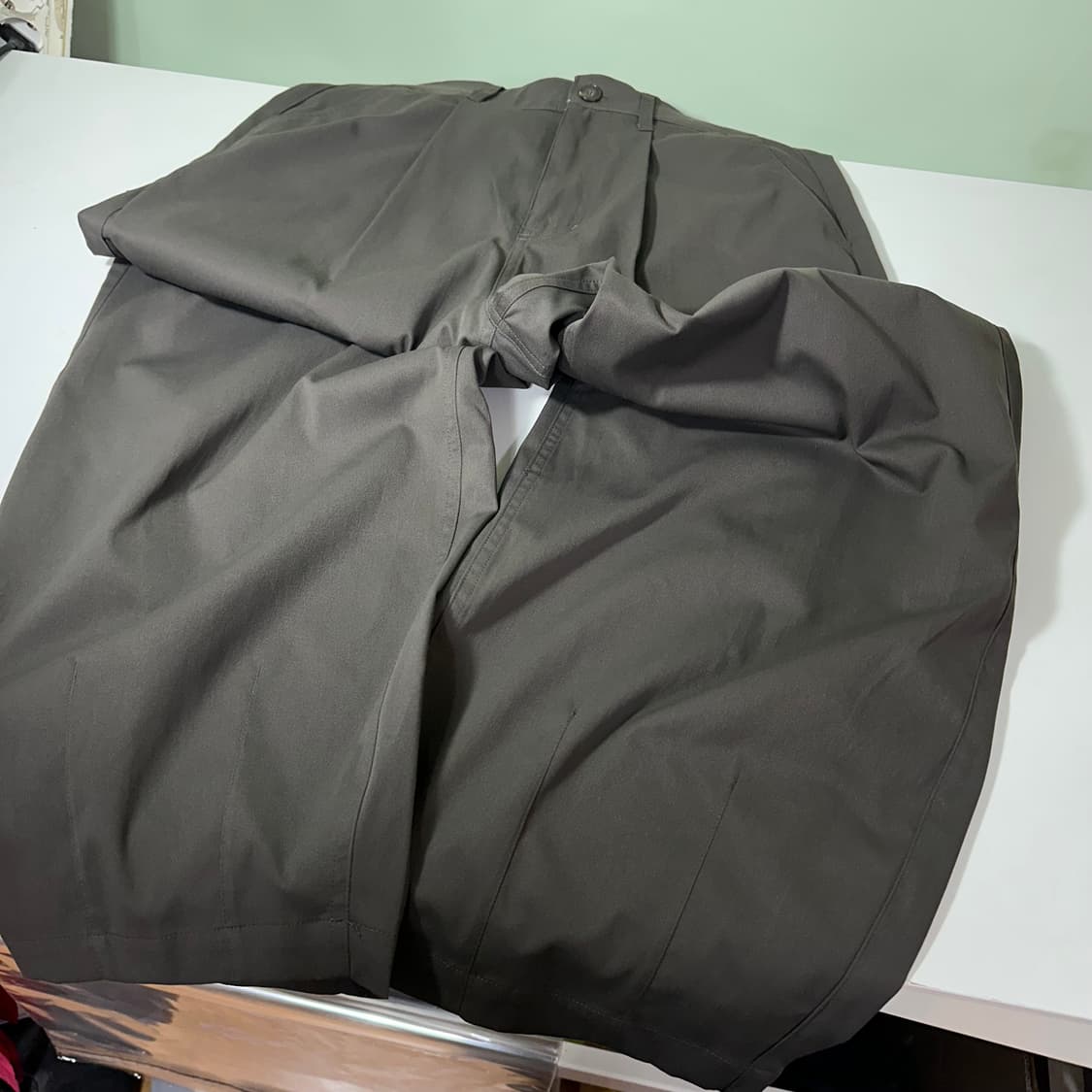 S-M 커스텀어클락 와이드벌룬핏 하이웨스트 원턱 폴리팬츠 상품이미지4