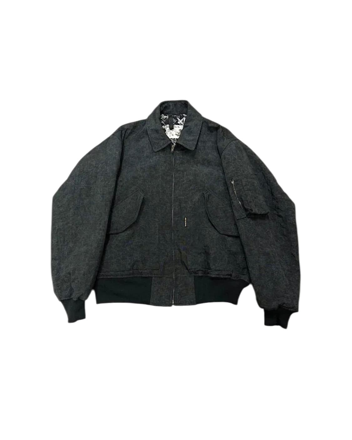 빈티지 봄버 블루종 자켓 블랙 상품이미지1