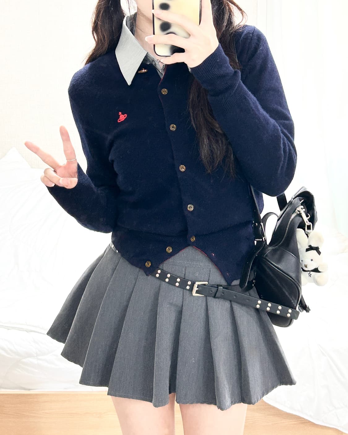 비비안웨스트우드 래드라벨 네이비 울 가디건 상품이미지5