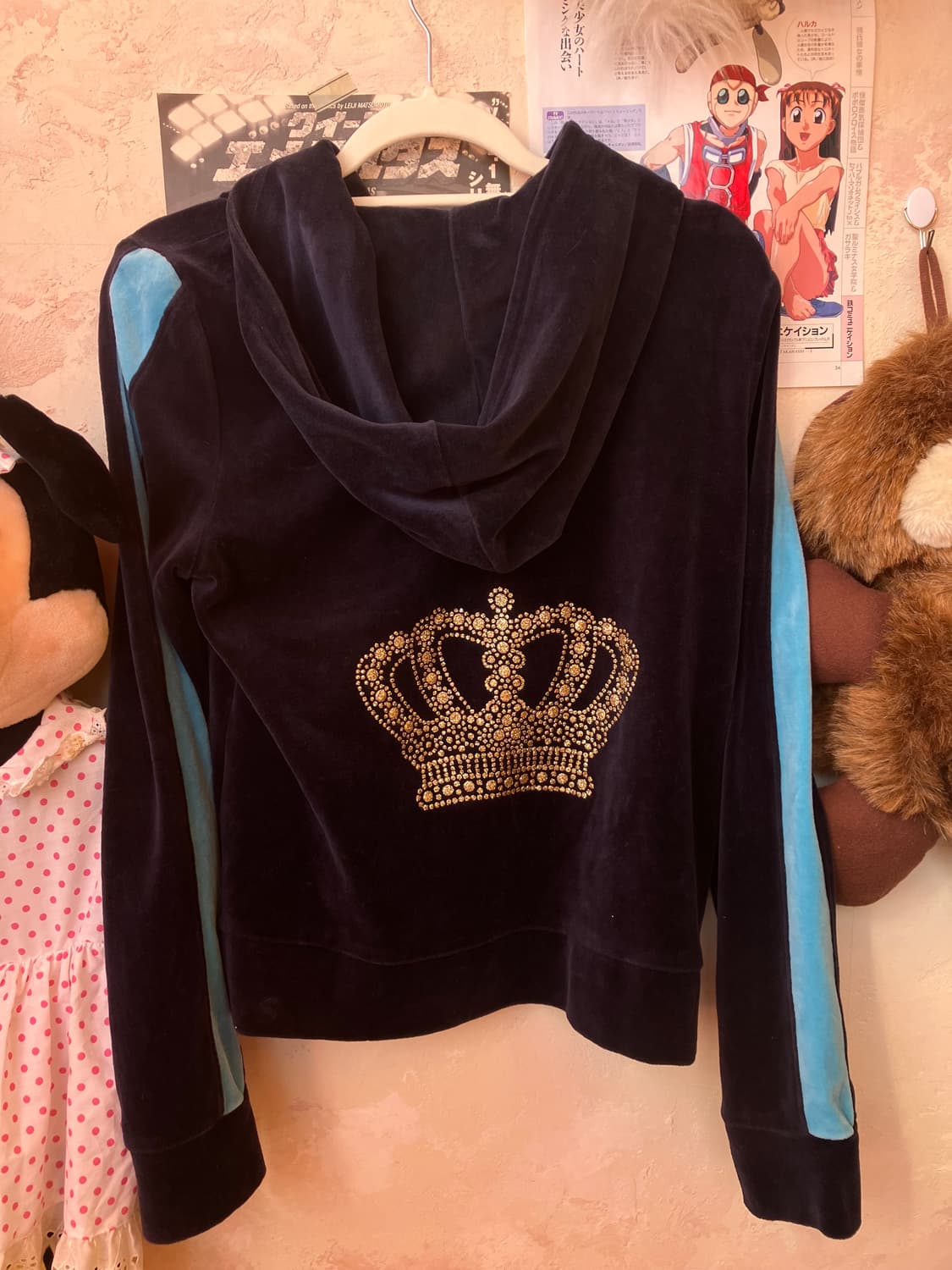 jpn 네이비 블루 벨벳 크라운 집업 상품이미지6