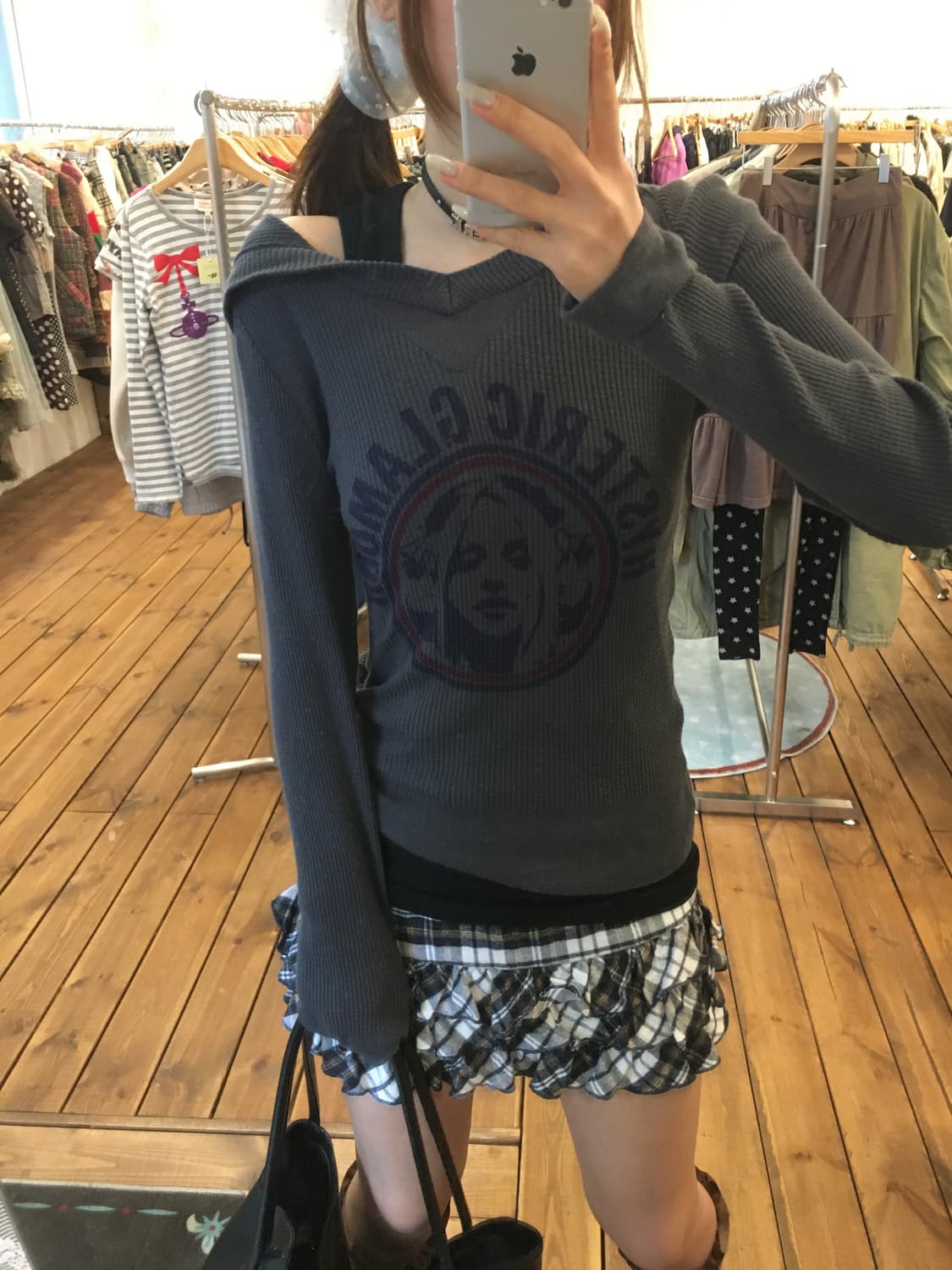 히스테릭글래머 히스걸 와플 후드티 상품이미지1