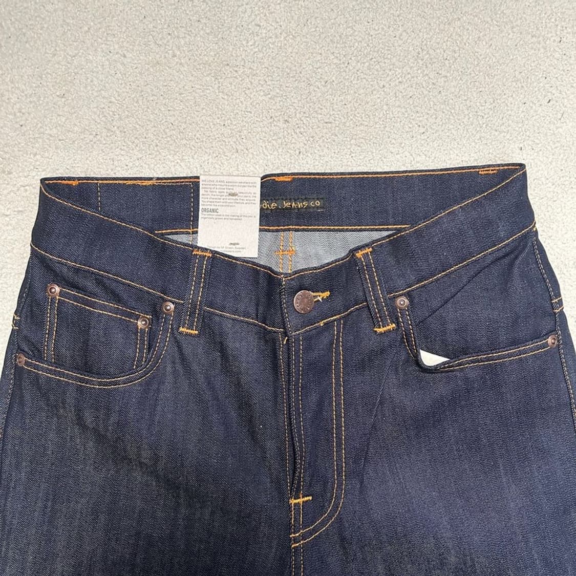 [새상품] 누디진 쌩지 씬핀 드라이 에크루 엠보 데님팬츠 W30 L32 상품이미지2