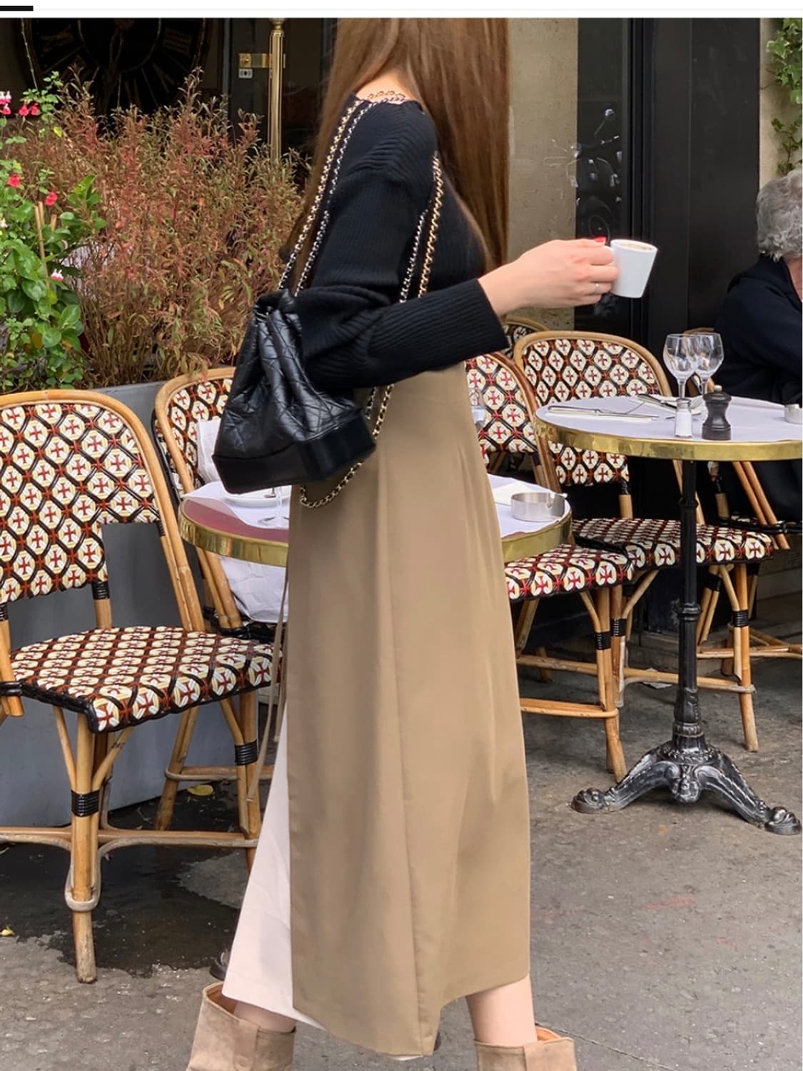 트렌디어패럴 배색 스커트 새상품 상품이미지3