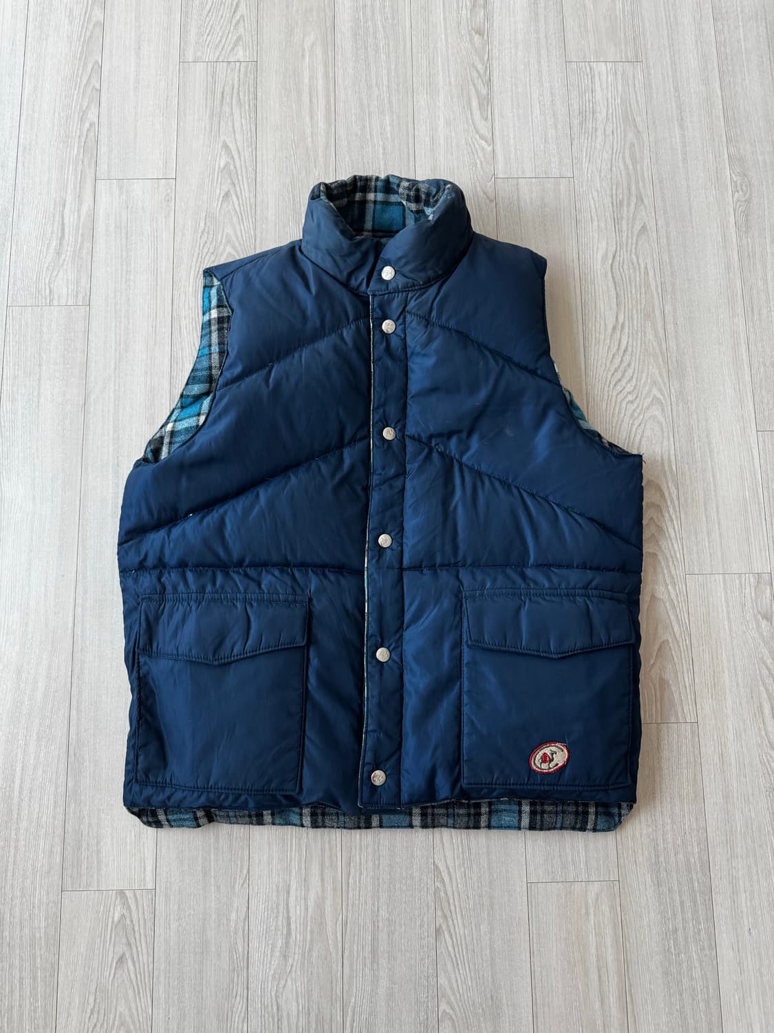 빈티지 카멜 다운 베스트 네이비 상품이미지5