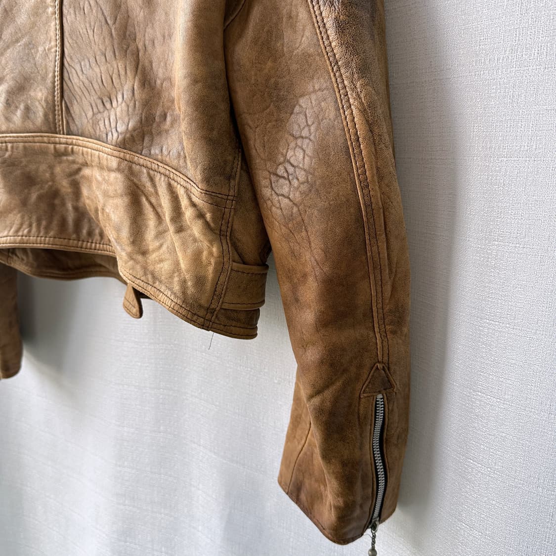 Ken Market Made in England 레더 자켓 카멜 M 상품이미지8