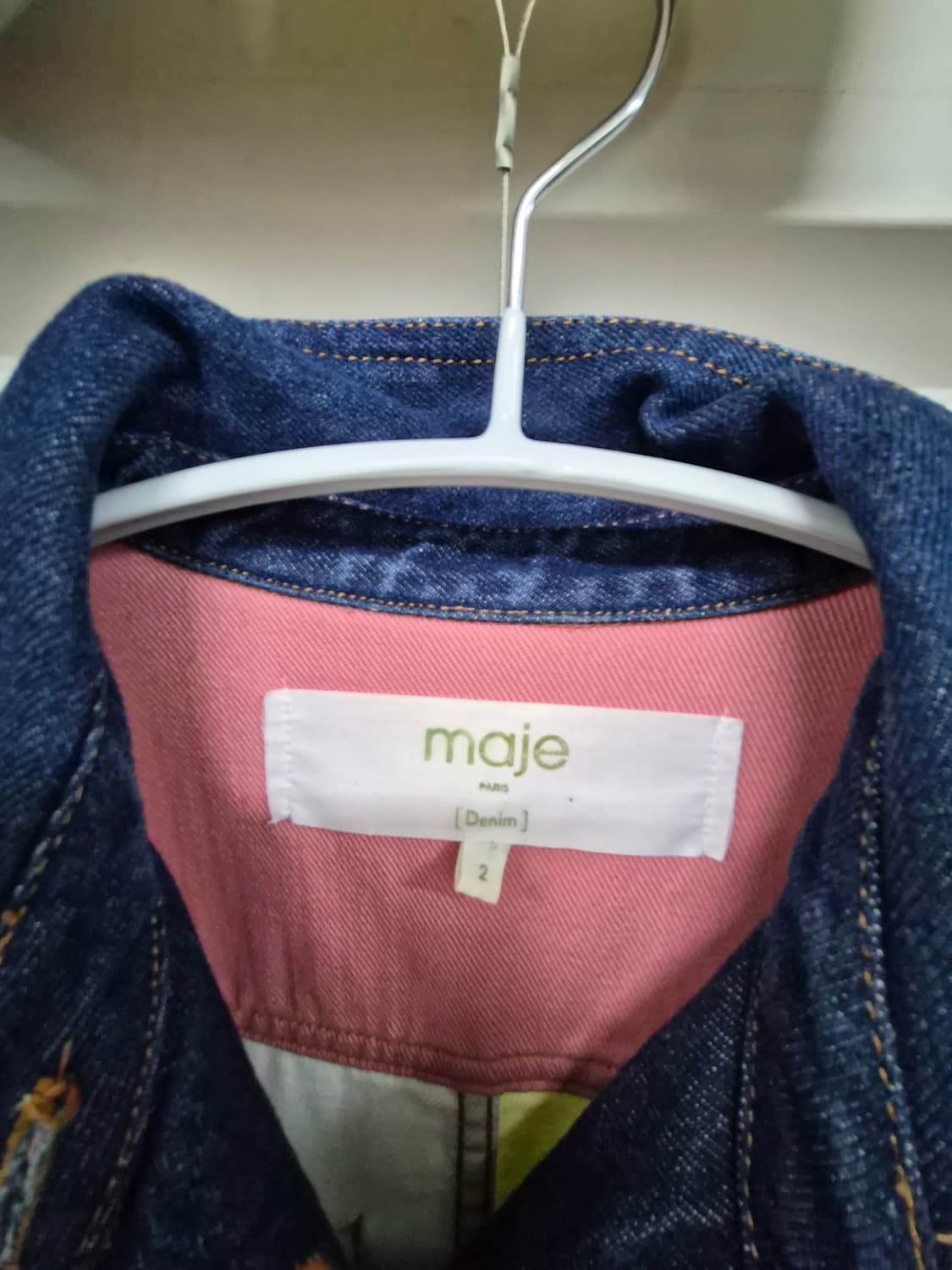 마쥬 컬러블록 데님 원피스 상품이미지4