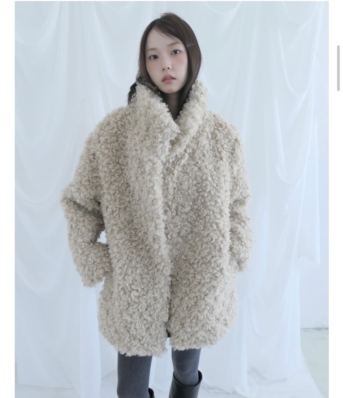 세이지블루 퍼코트 퍼자켓 상품이미지2