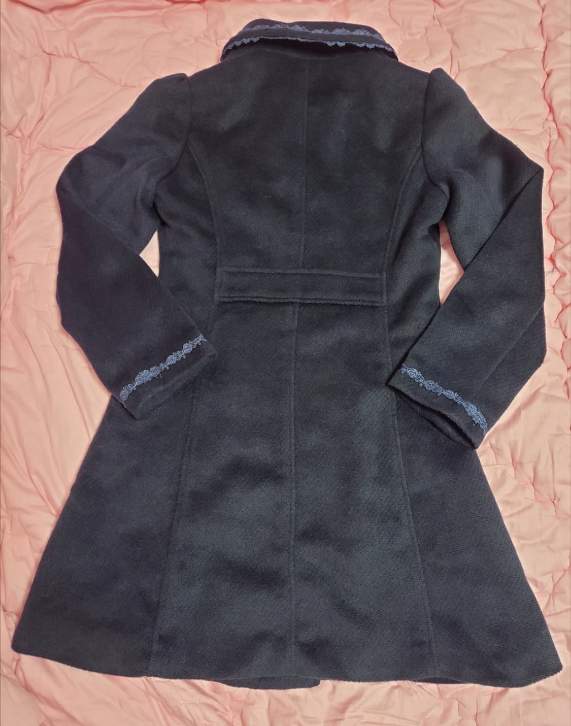 급처상태좋음!액시즈팜 레이스 꽃자수 리본포켓 더블 코트 자켓 리즈리사st 상품이미지6