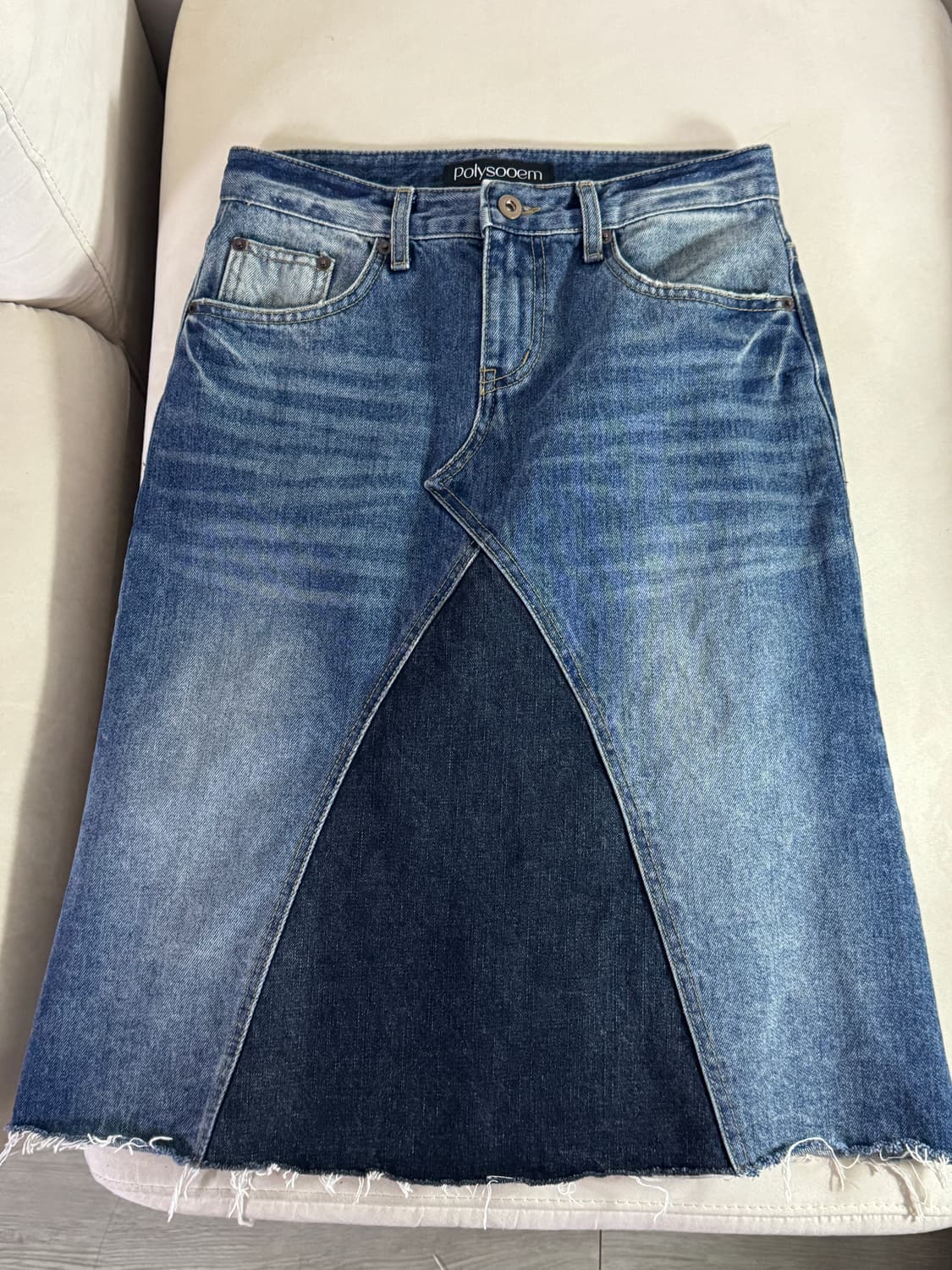 Polysooem 폴리수엠 데님 미디 스커트 1사이즈 상품이미지2