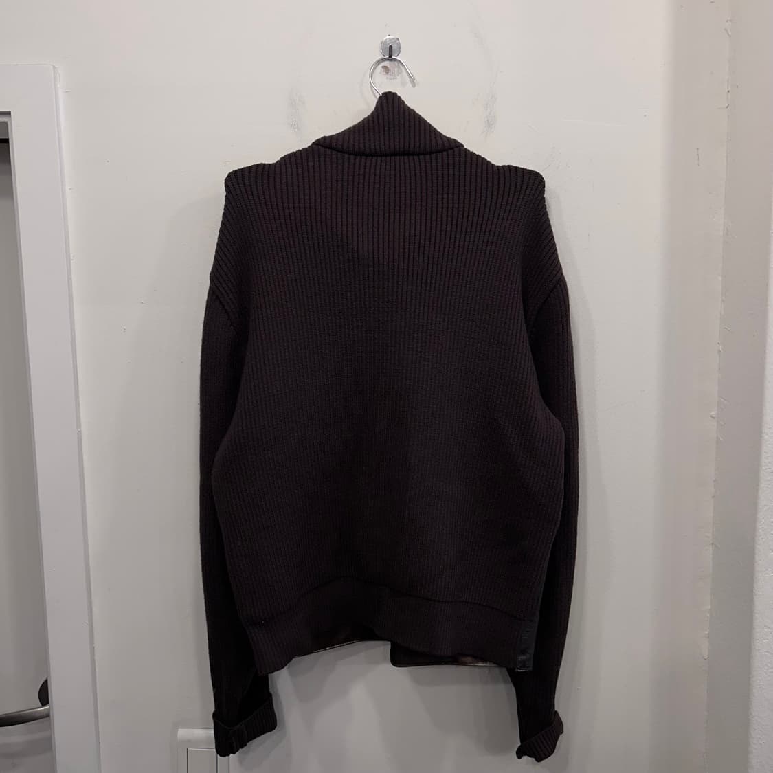 트루사르디 울 레더 믹스드 미니멀 자켓 상품이미지5