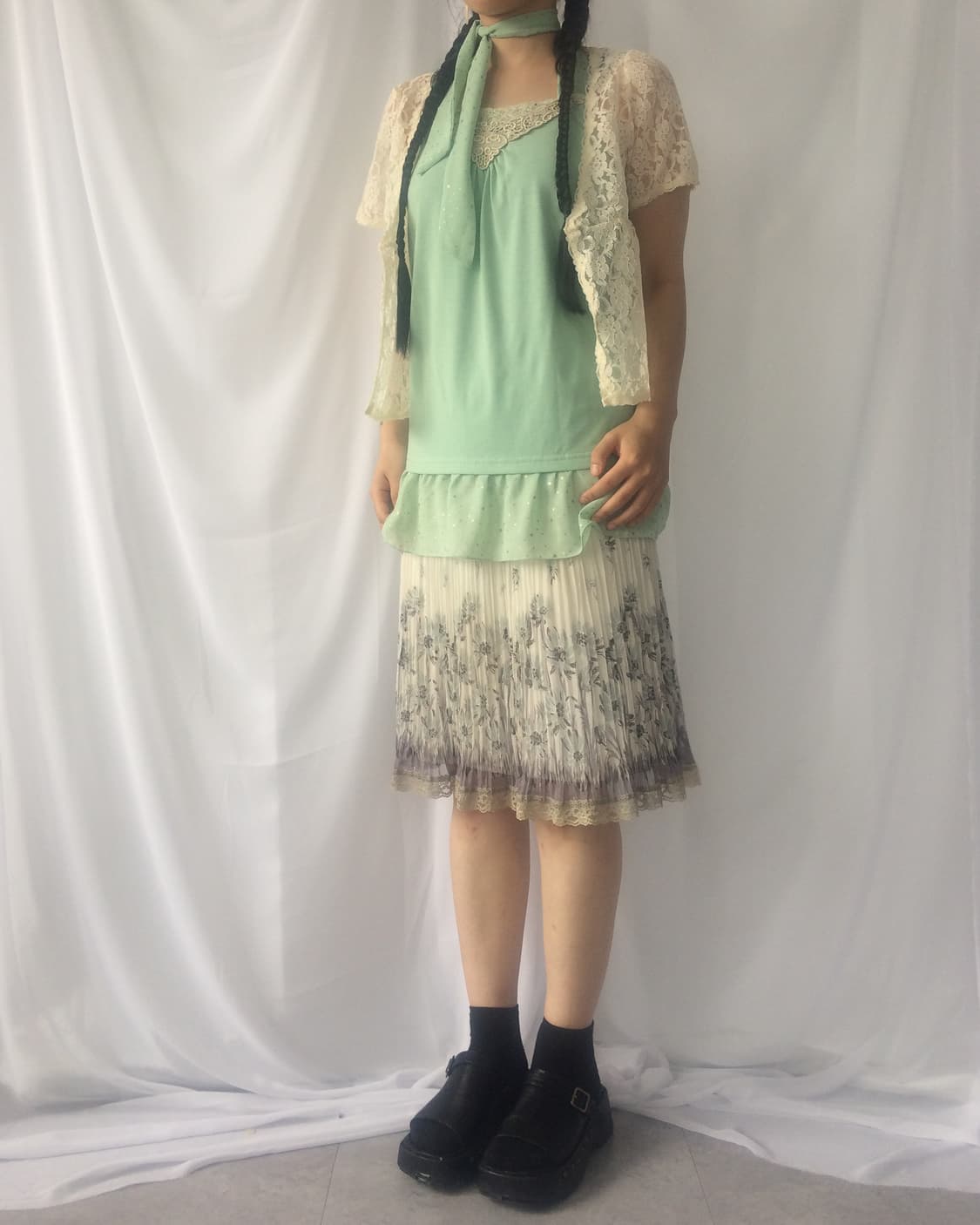 Pattern see through open cardigan 상품이미지7