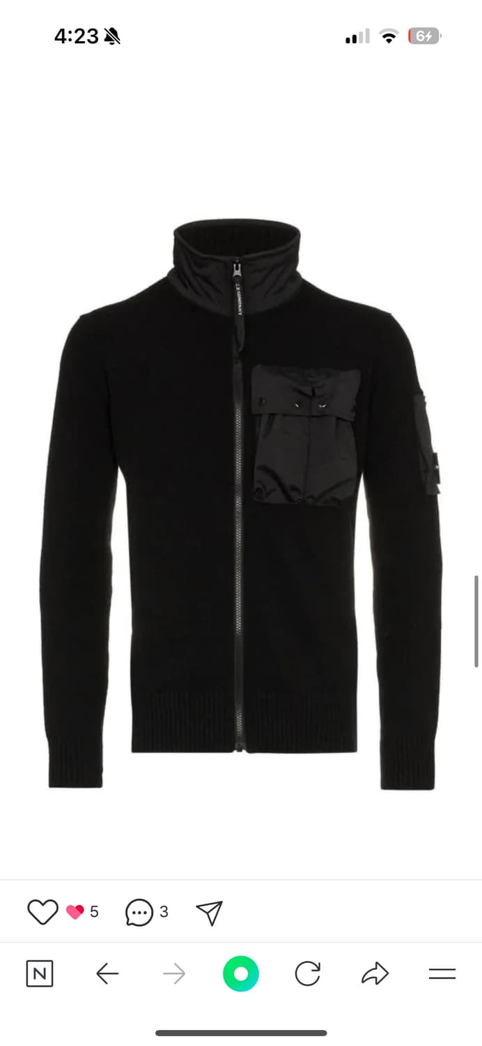 씨피컴퍼니 메리노 울 탄창 집업 블랙 상품이미지1