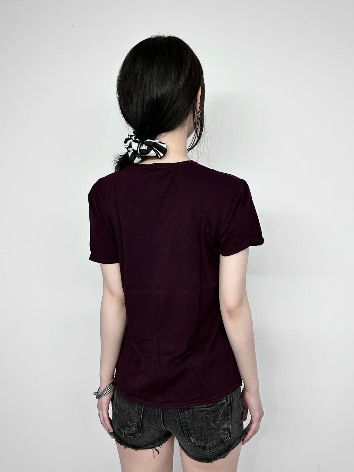 Burgundy Vintage Graphic T-shirts 상품이미지3