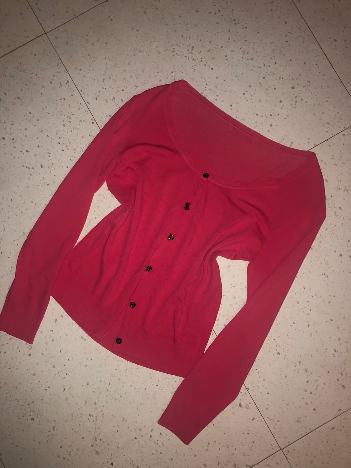 헬로키티 느낌 초갸루 카와이 핫핑크 가디건 상품이미지3