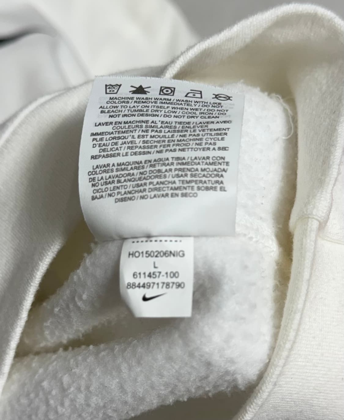 정품 나이키 화이트 후드티 L 상품이미지2