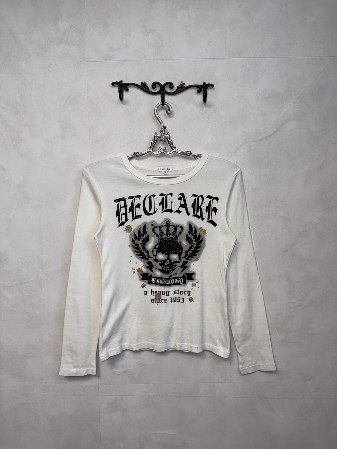 White punk skull gothic lettering sleeve 상품이미지1