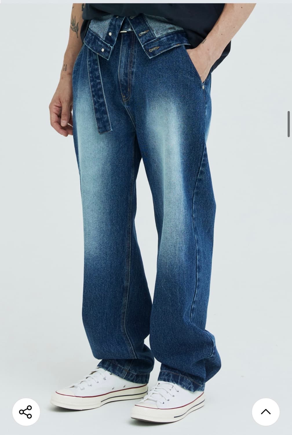 와이드 벨티드 디테쳐블 더블진 상품이미지1