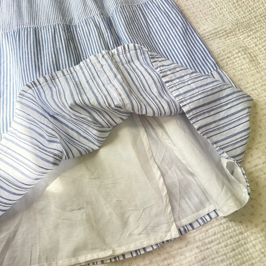 JPN/ 모리걸롱스커트 모리룩스커트 패치워크스커트 스트라이프 캉캉롱스커트 상품이미지6