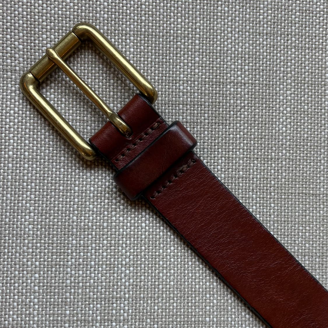 (30) 90s USA GAP 위스키 브라운 레더 솔리드 브라스 벨트 상품이미지5