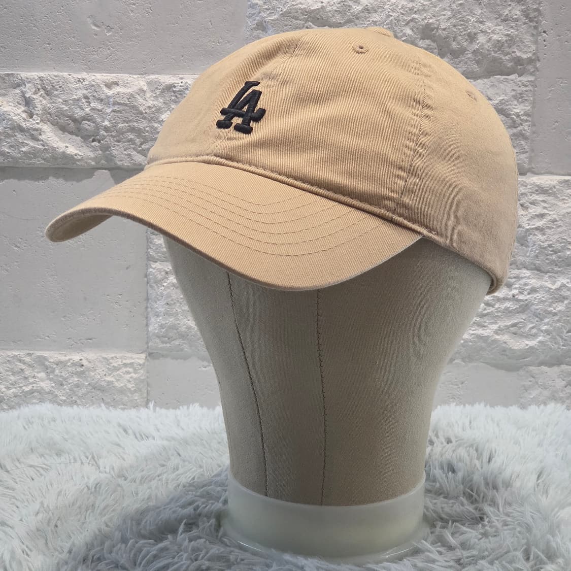 1p-8:MLB LA 다저스 베이지 코튼 볼캡 프리사이즈 (56-59) 상품이미지3