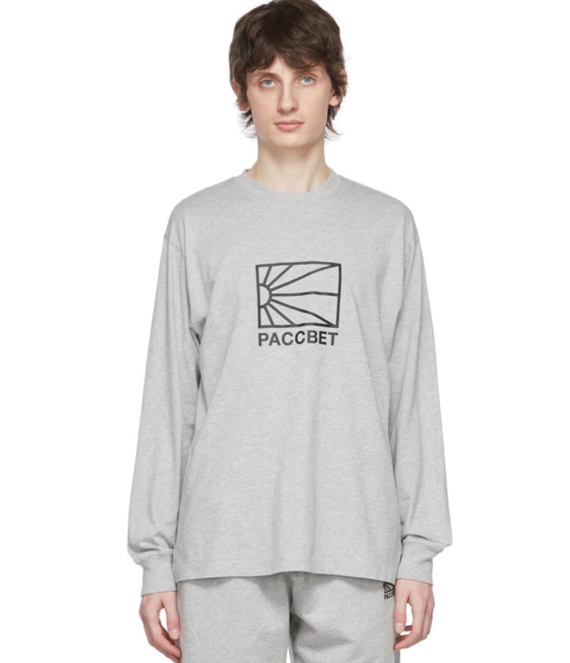 라스벳 PACCBET 베이직 로고 롱슬리브 티셔츠 그레이 S 상품이미지1