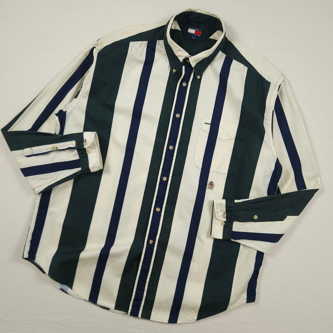 2XL(110) 타미 힐피거 블록 스트라이프 월계관 셔츠 상품이미지2