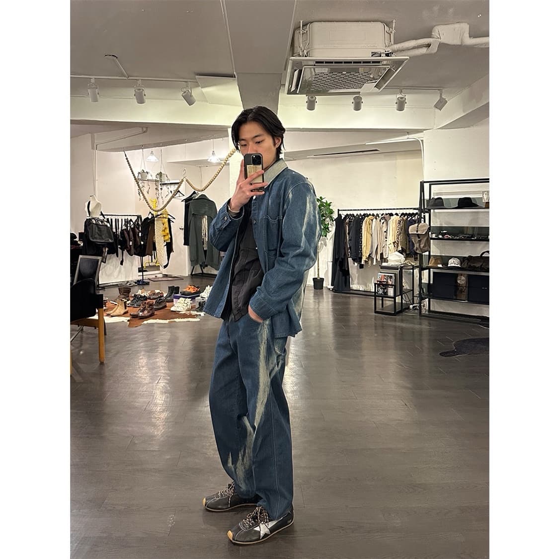 오라리 선페이드 데님 셔츠 상품이미지4