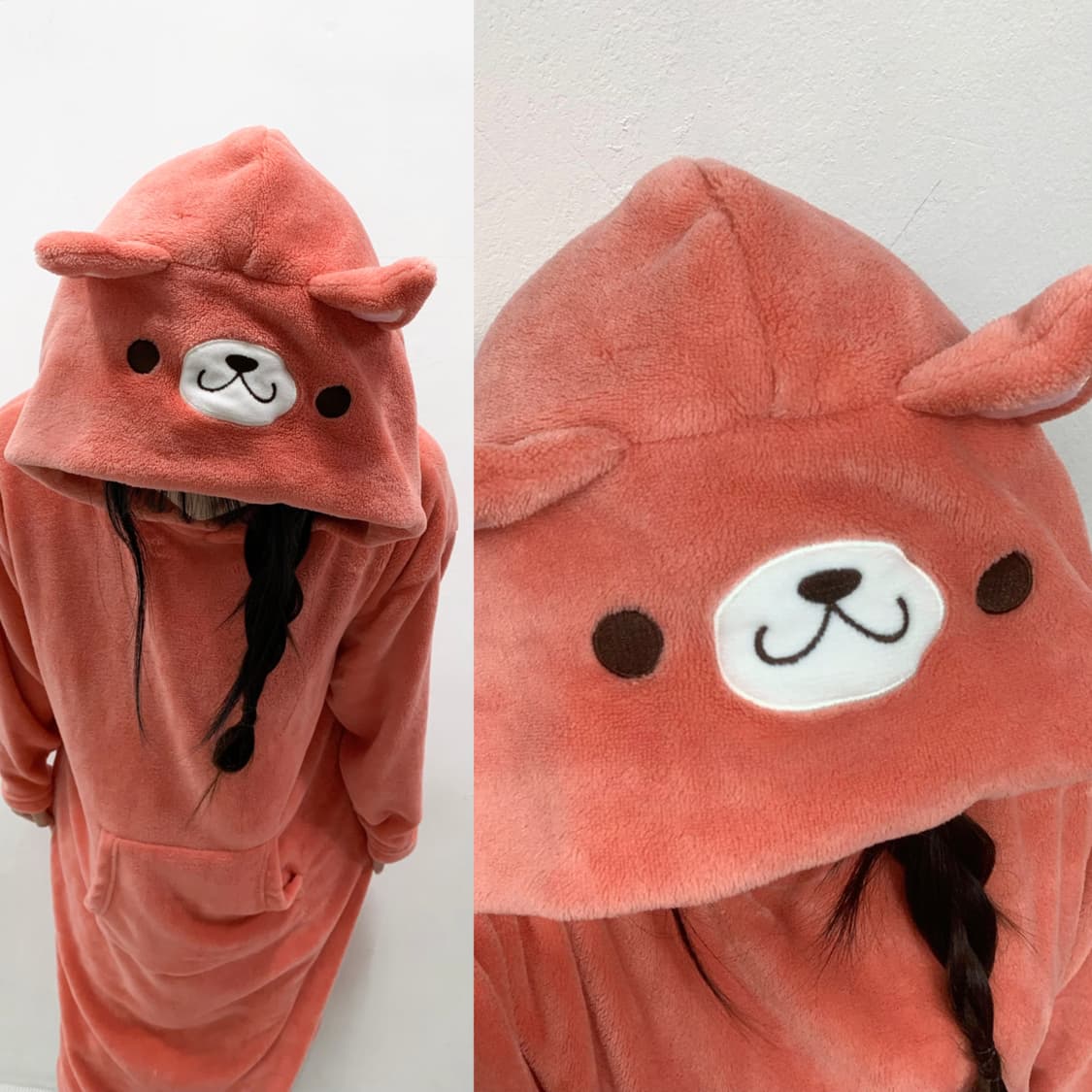 [STPR] 네코미미 폭닥 후드 파자마 원피스 상품이미지1