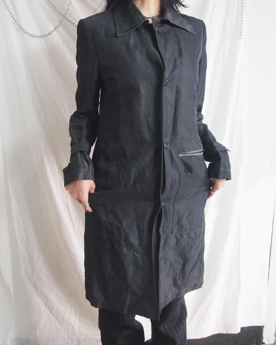 코스튬내셔널 아티저널 인디고워시 린넨 코트 상품이미지2