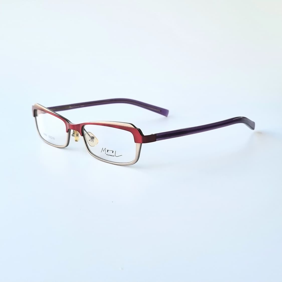 데드스탁  긱시크 사각 레드&실버 투톤 안경테 349 상품이미지3