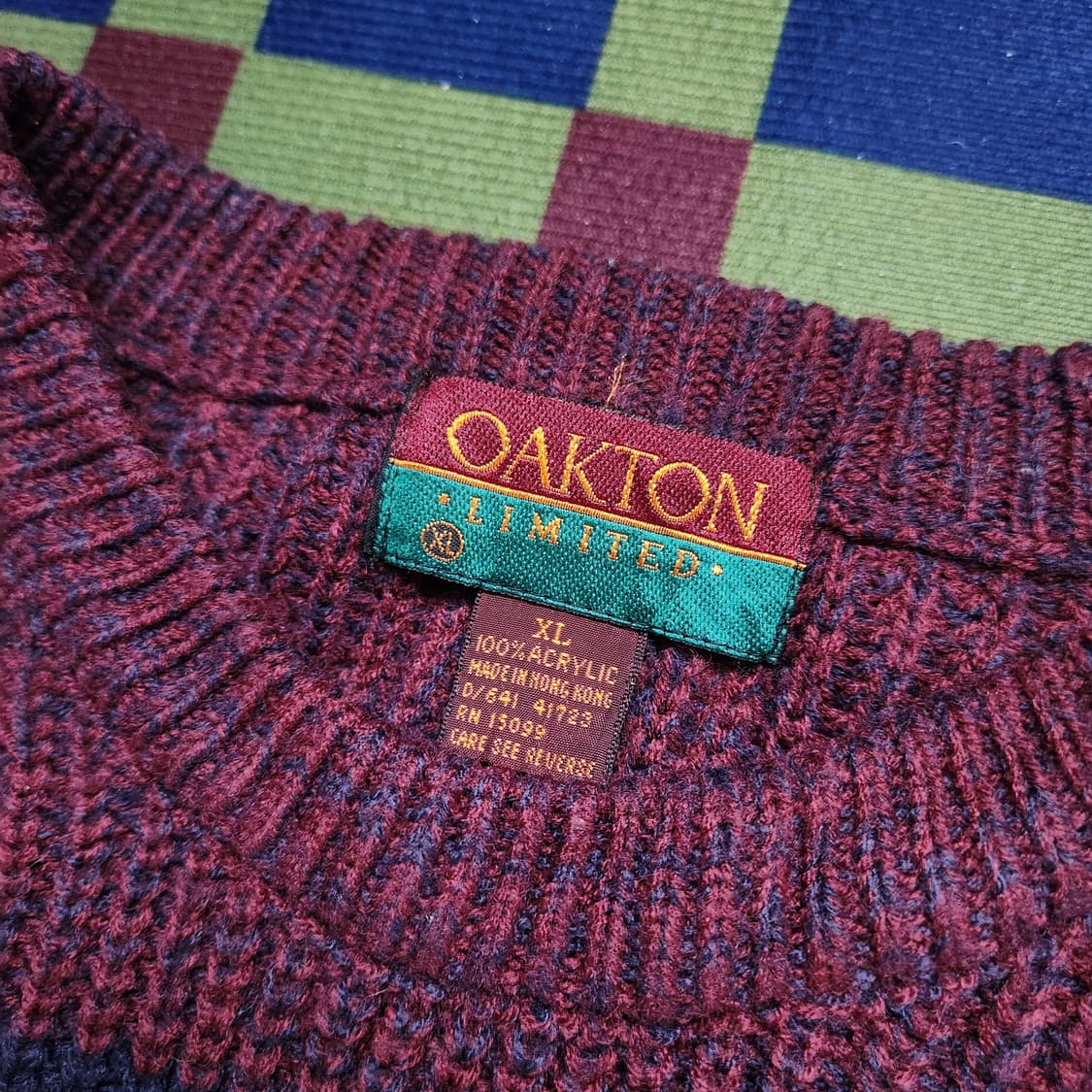 90s USA메이드 컬러블록 스웨터 상품이미지4