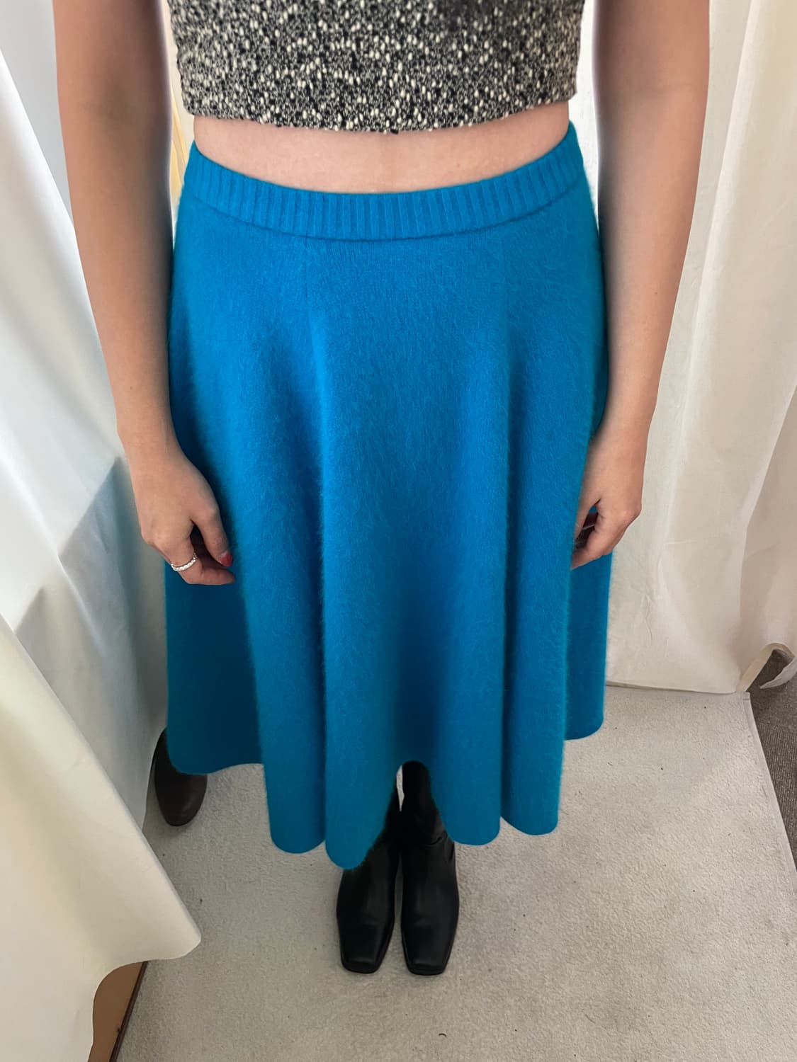 vintage angora banding flare skirt 상품이미지1