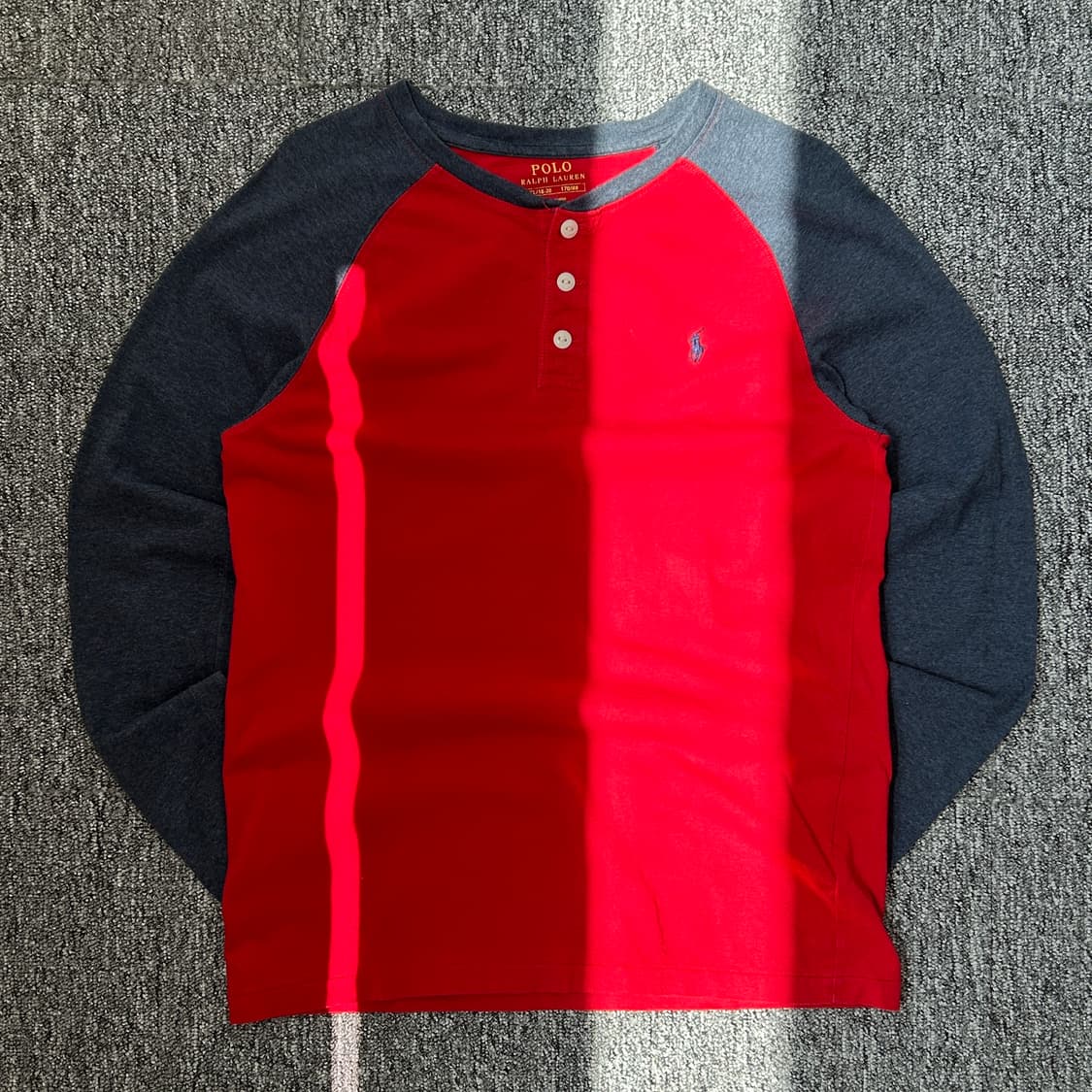 폴로 랄프로렌 레드 배색 헨리넥 상품이미지1
