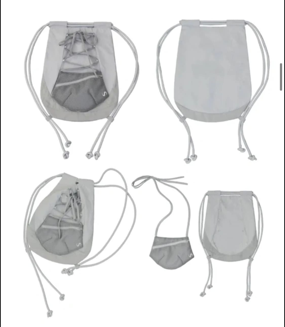 오호스 Detachable Pocket Gym Sack (Grey)  상품이미지3