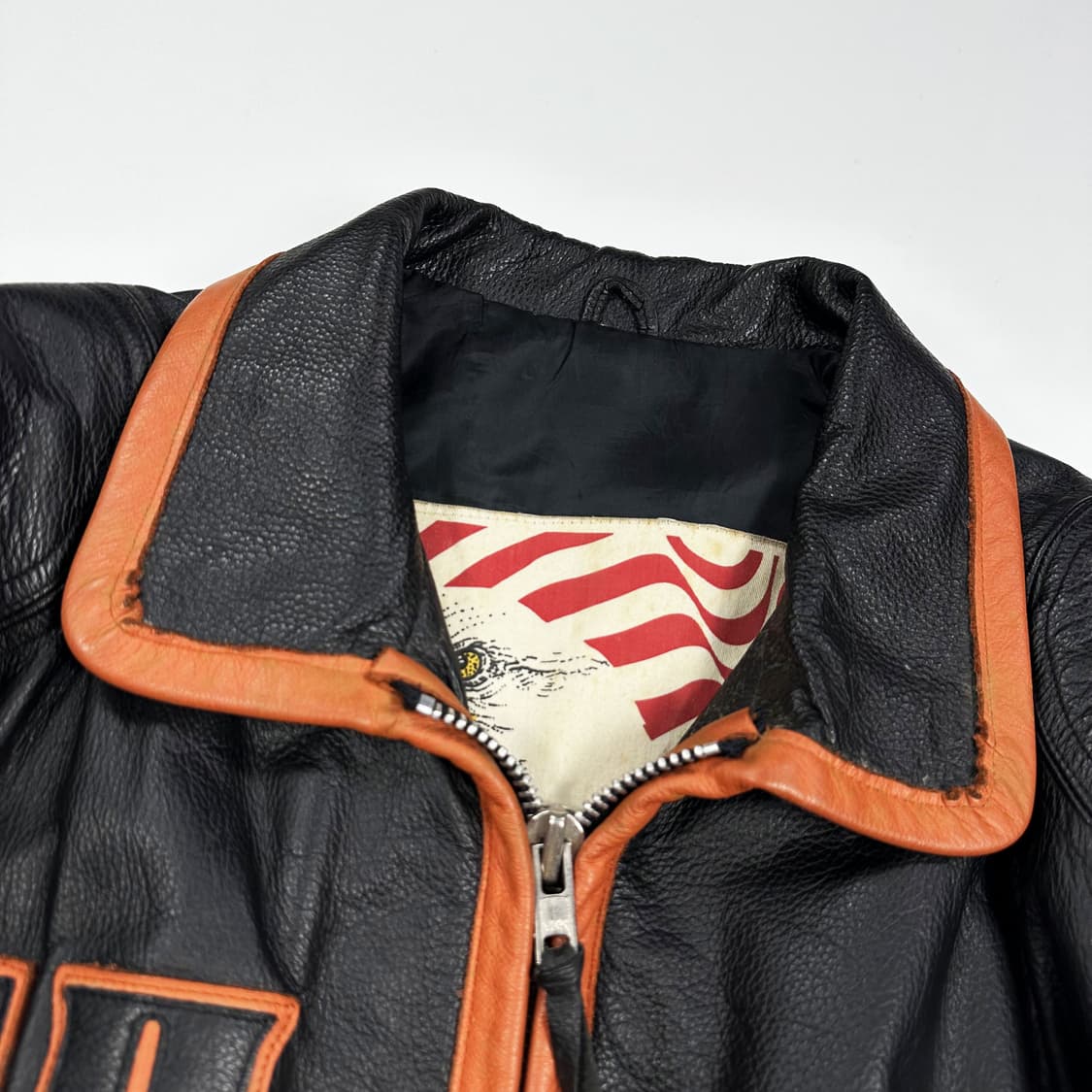 90s 아메리칸 빈티지 올드스쿨 소가죽 자켓 실측XL 상품이미지7