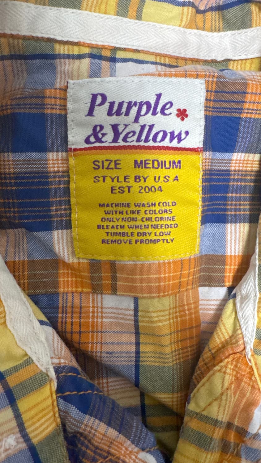 Purple &yellow 체크 반팔 셔츠 상품이미지2