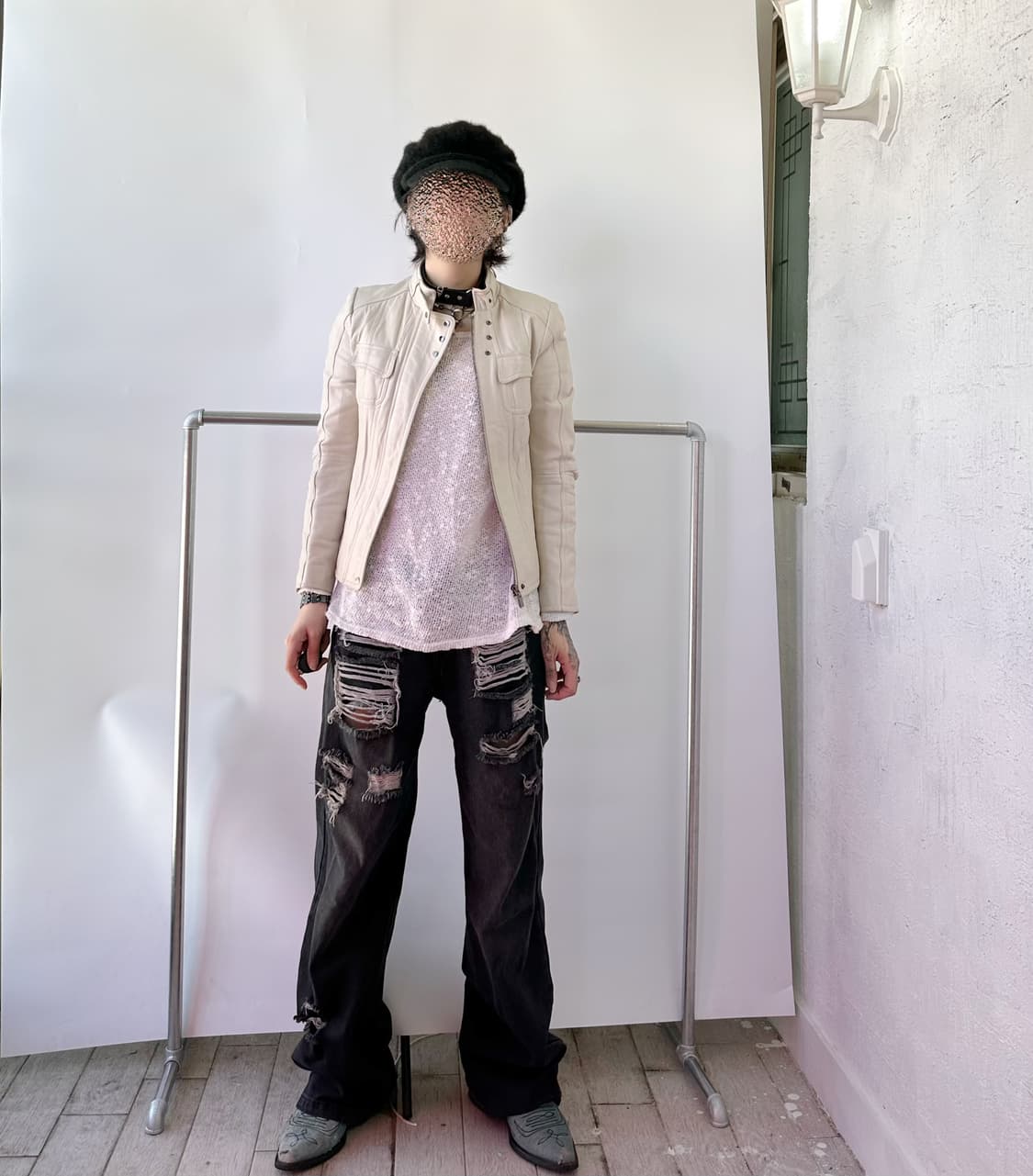 GATELESS destroyed denim washing pants 상품이미지2
