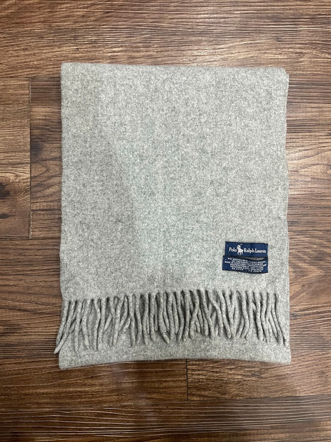 폴로 랄프로렌 울캐시미어 쁘띠 머플러 목도리 그레이 상품이미지1