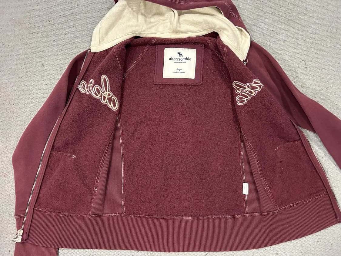 아베크롬비 앤 피치 빈티지 사슴 자수 아치 로고 후드 집업 상품이미지2