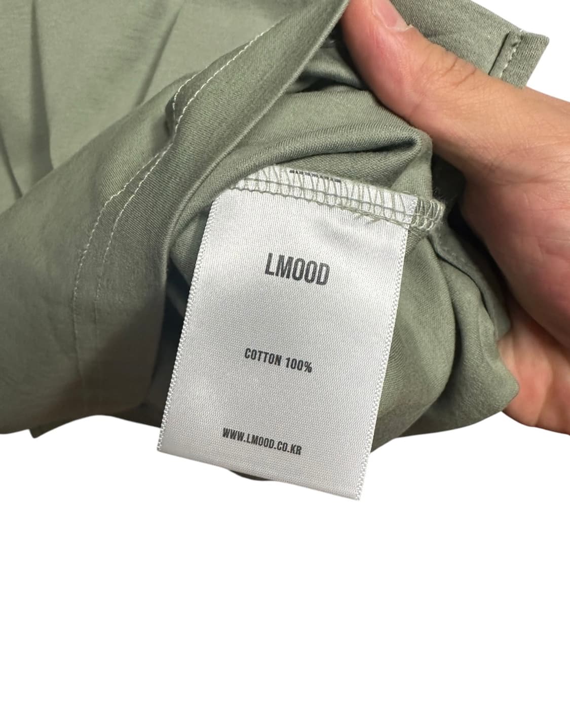 엘무드(LMOOD) 라이트올리브 코튼 무지 반팔티셔츠 44size 상품이미지6