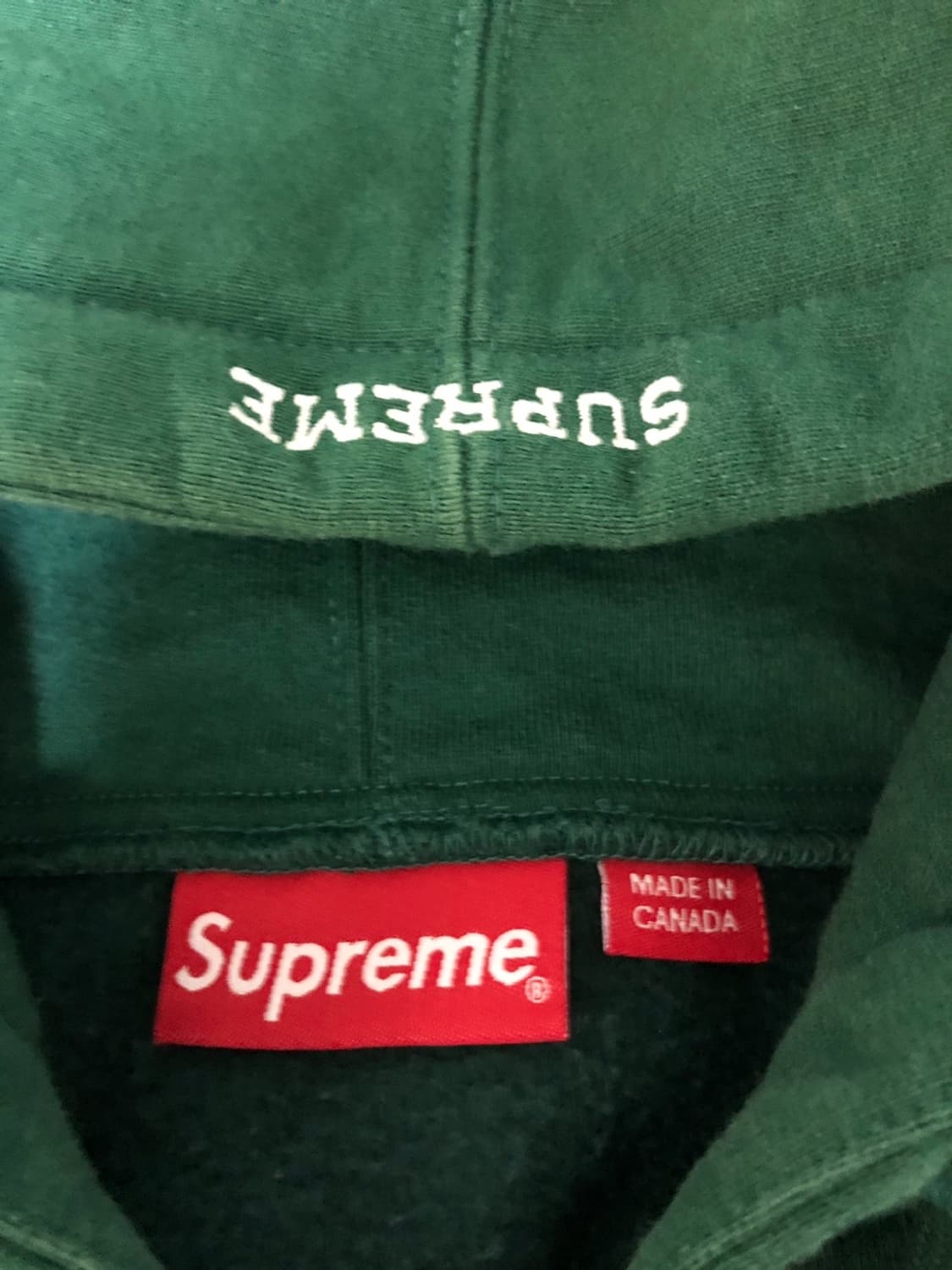 [L] 슈프림 S 로고 집업 후드 스웨트셔츠 다크 그린 상품이미지4