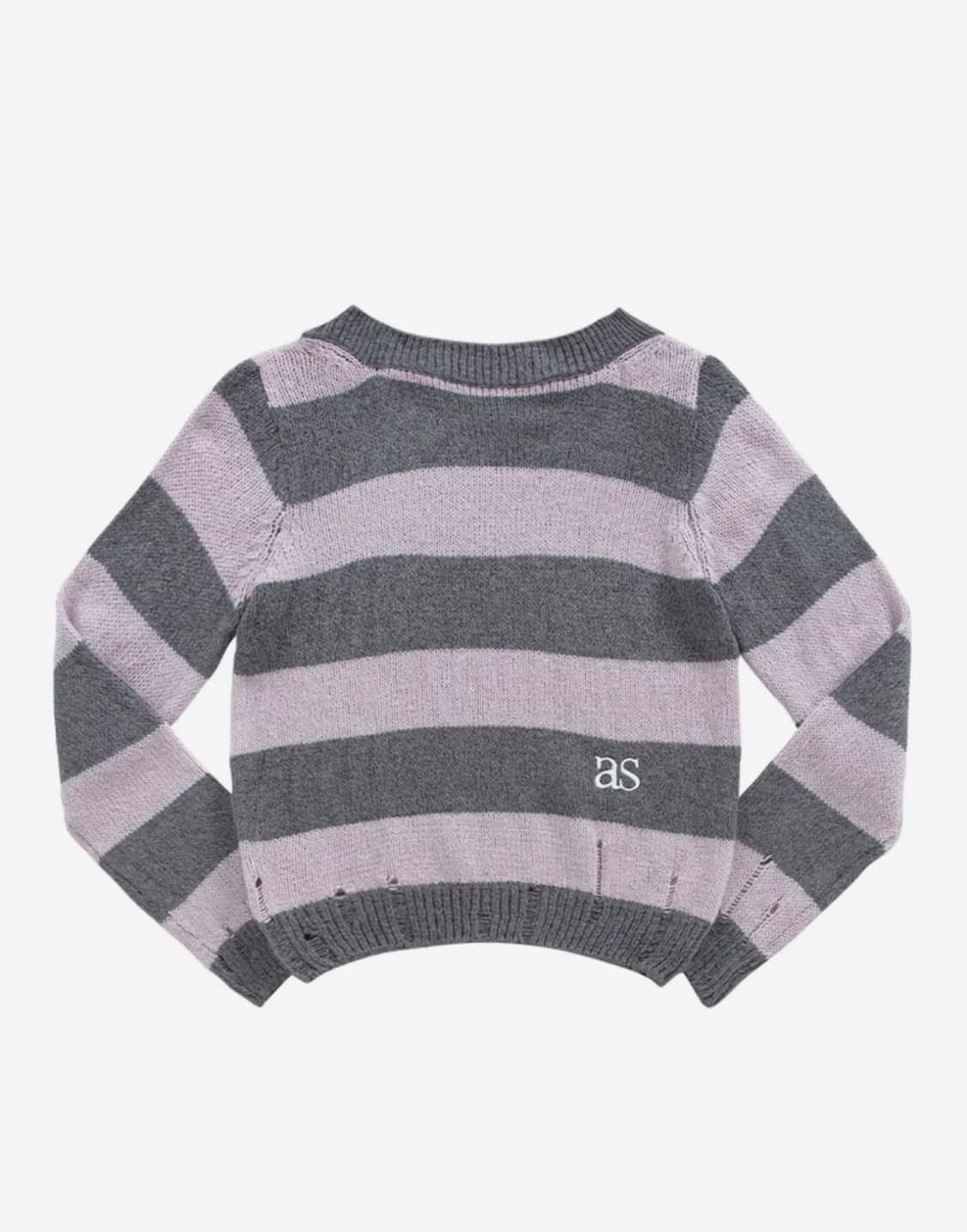 애즈온 SORI OFF STRIPE KNIT PINK 니트 상품이미지2
