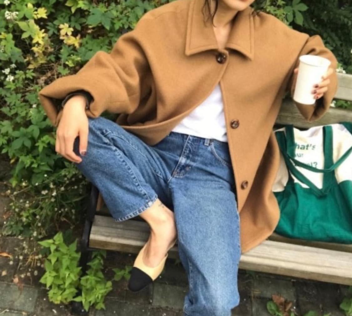 모데스트무드 잔느 코트 카멜색 상품이미지4