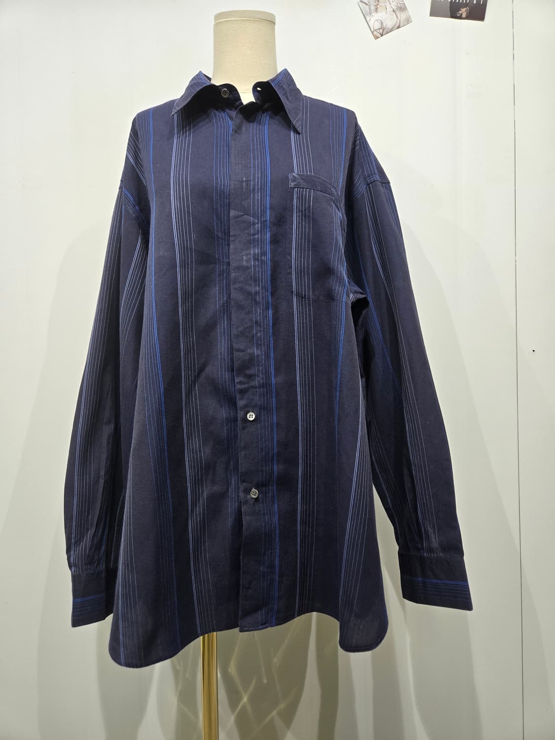 페라가모  네이비 스트라이프 셔츠 남방 상품이미지1