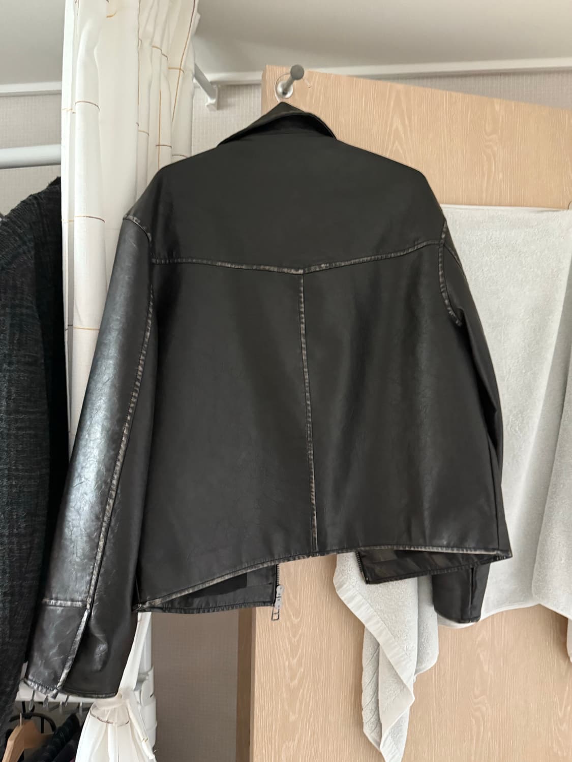 ZARA 자라 워싱 가죽자켓 (S) 상품이미지2